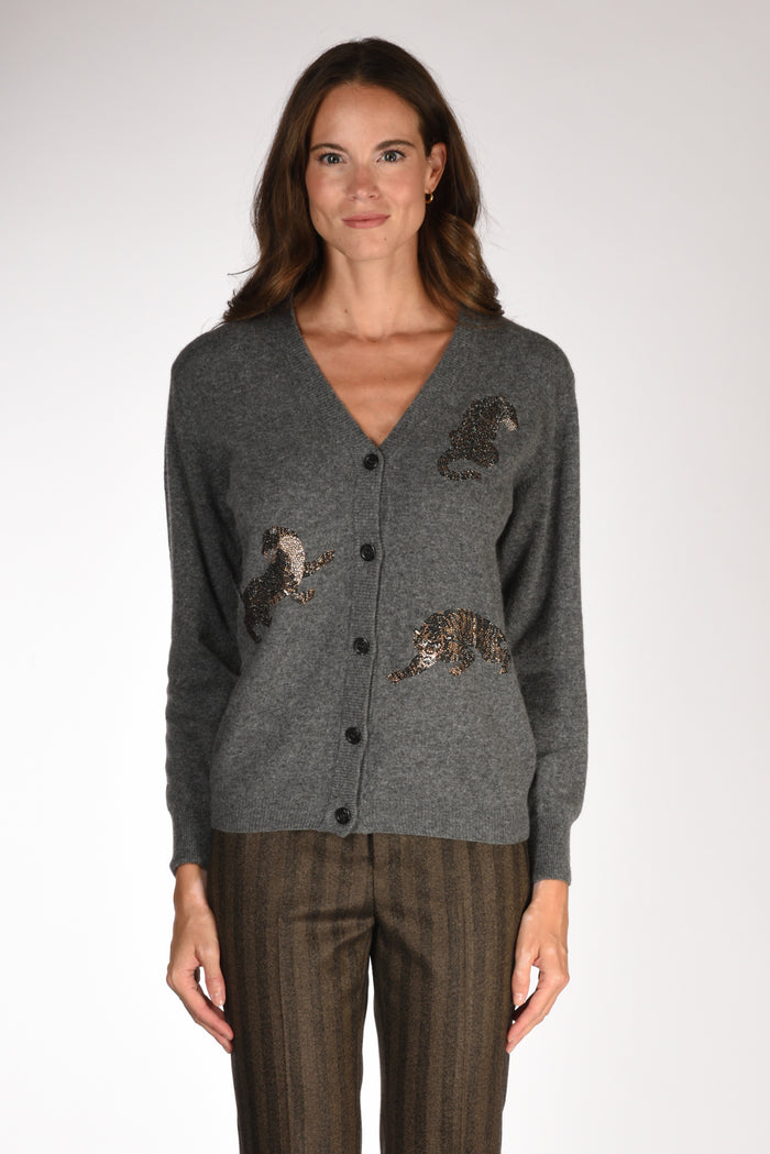 5 Progress Cardigan Grigio Donna - 2