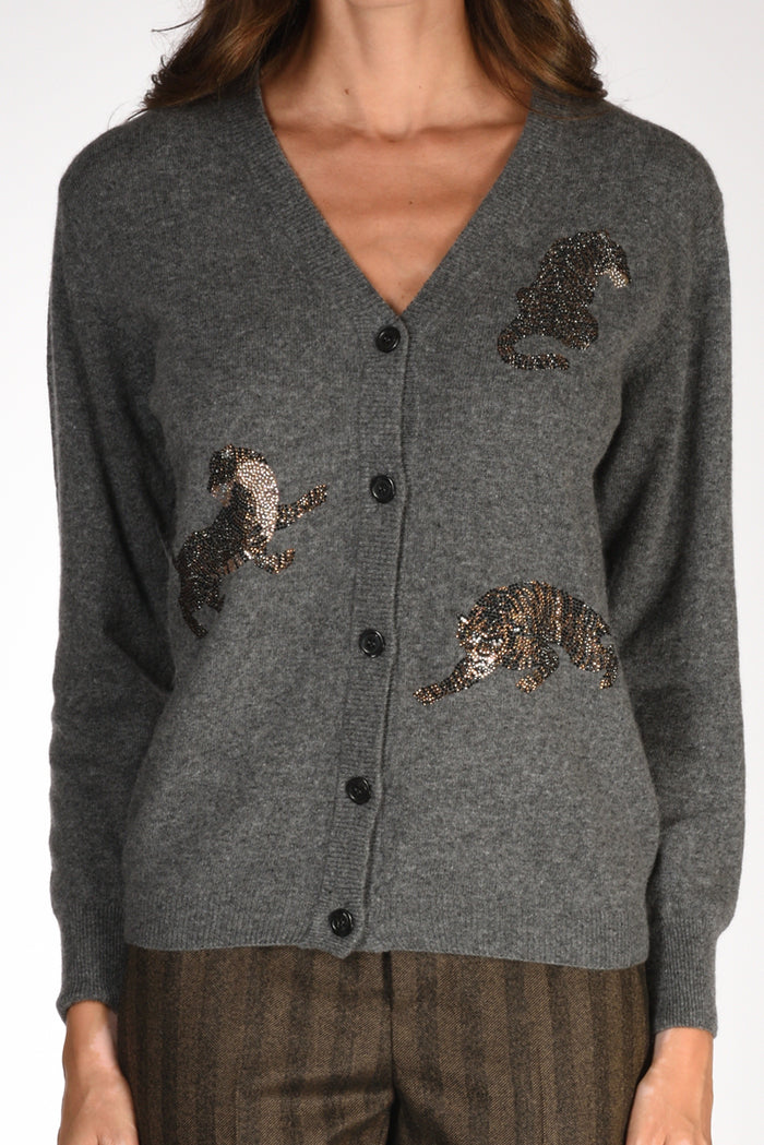 5 Progress Cardigan Grigio Donna - 3