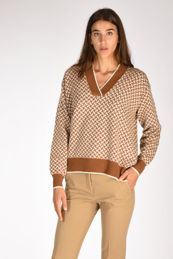 Drumohr Maglia Beige/bianco Donna