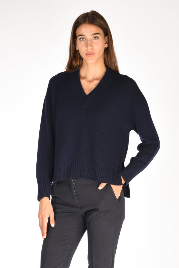 Drumohr Maglia V Blu Donna