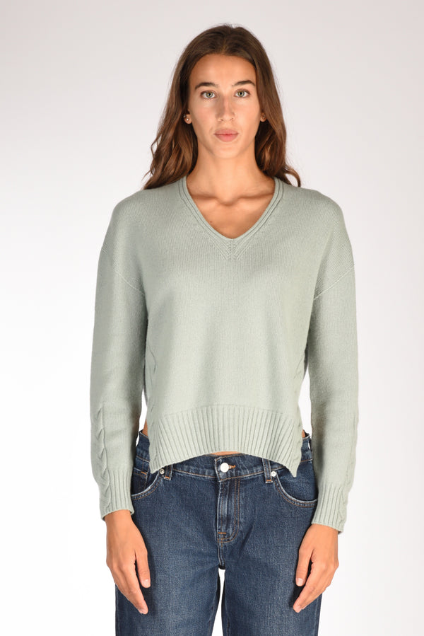 Drumohr Maglia V Azzurro Donna-2
