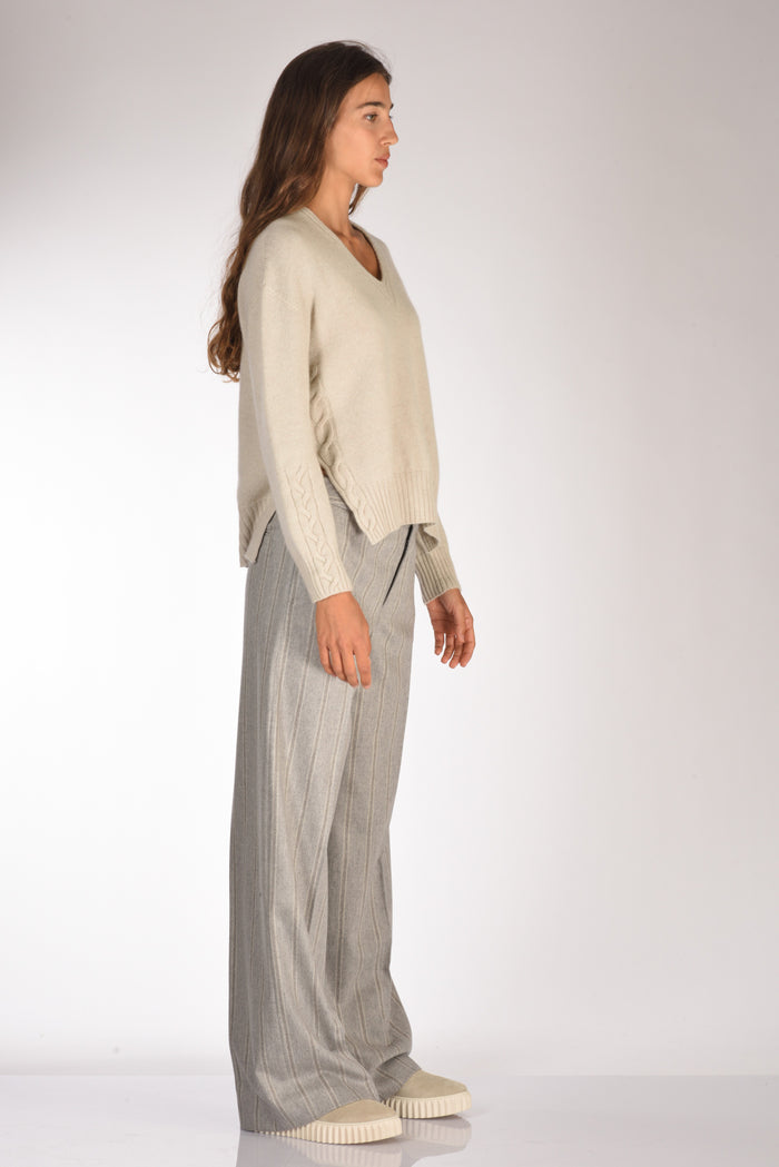 Drumohr Maglia V Beige Chiaro Donna - 4