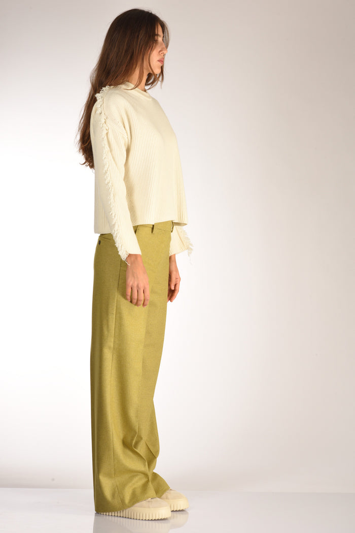 Drumohr Girocollo Frange Bianco Latte Donna - 4