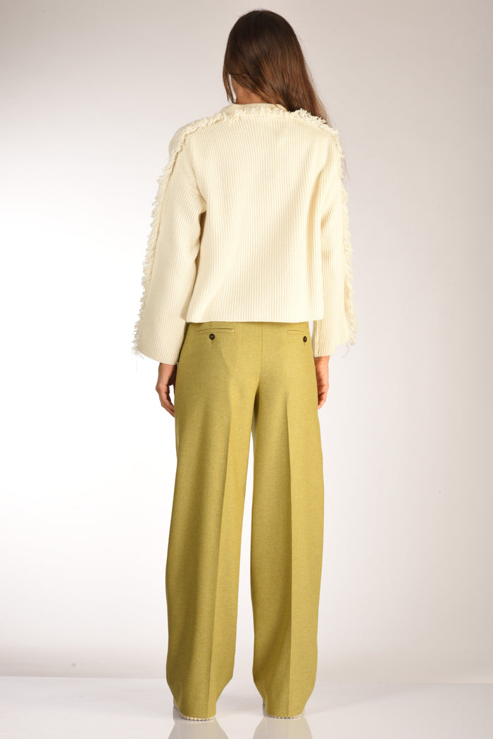 Drumohr Girocollo Frange Bianco Latte Donna - 5