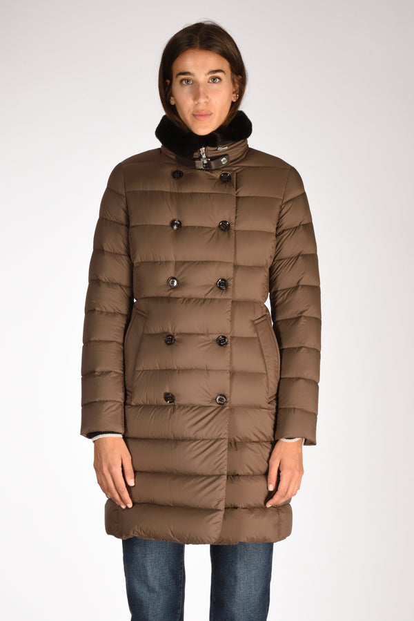 Moorer Piumino Longan Marrone Donna-2