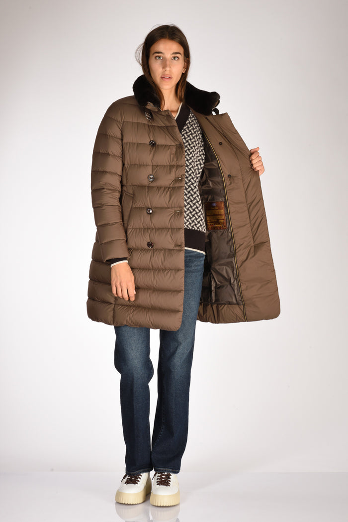 Moorer Piumino Longan Marrone Donna - 6