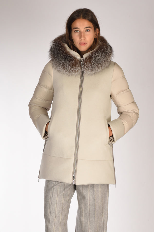 Moorer Piumino Fresia Bianco Naturale Donna