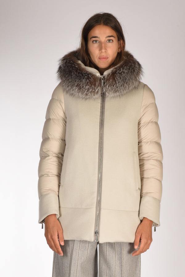 Moorer Piumino Fresia Bianco Naturale Donna-2