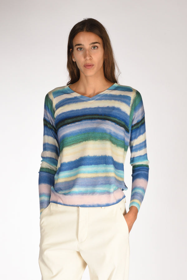 In Bed With You Maglia Stampata Azzurro/bianco Donna