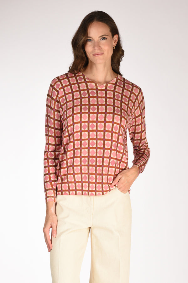 In Bed With You Maglia Stampata Rosa/bianco/multicolor Donna