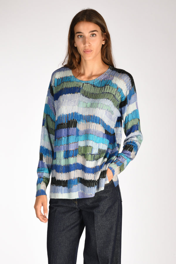 In Bed With You Maglia Stampata Azzurro/bianco/verde Donna