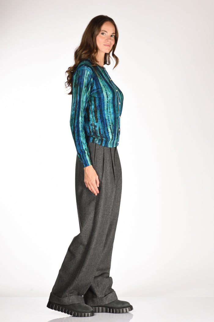 In Bed With You Maglia Stampata Verde/blu Donna - 7