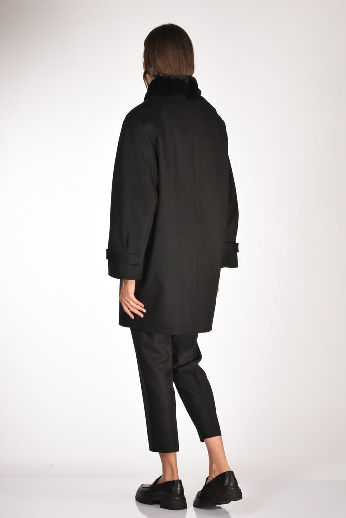 Mouche Cappotto Ecofur Nero Donna - 5