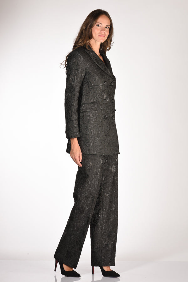 Alessandro Enriquez Pantalone Broccato Nero Donna-2