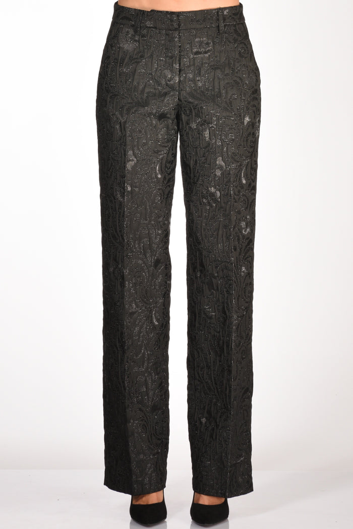 Alessandro Enriquez Pantalone Broccato Nero Donna - 3