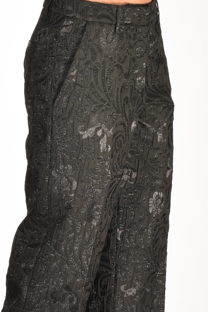 Alessandro Enriquez Pantalone Broccato Nero Donna - 5