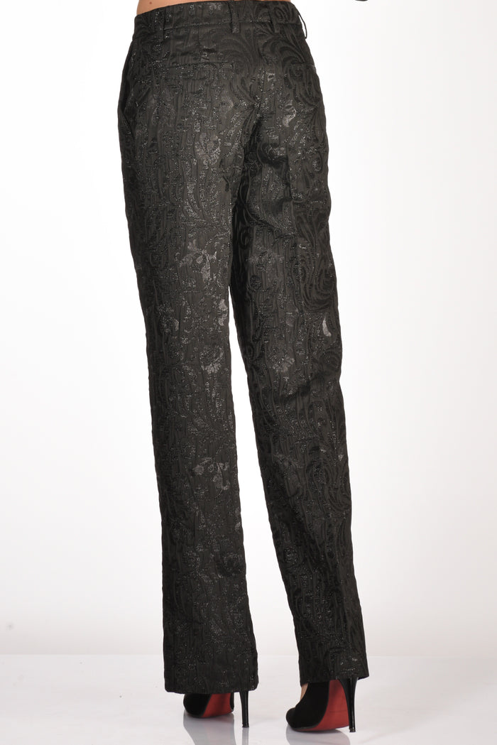 Alessandro Enriquez Pantalone Broccato Nero Donna - 6