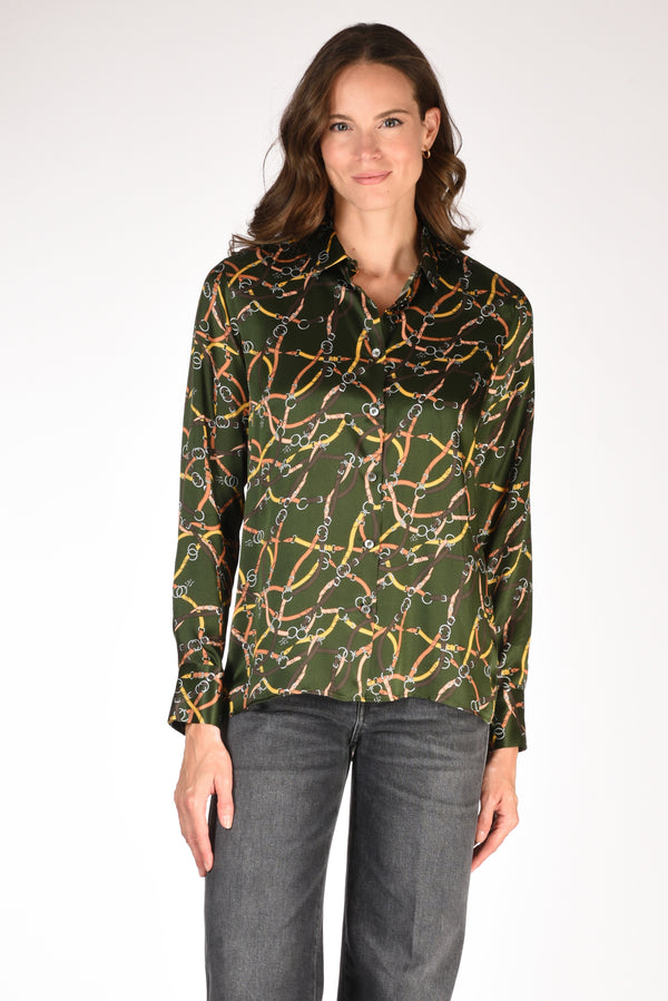 Robert Friedman Camicia Stampata Verde Donna