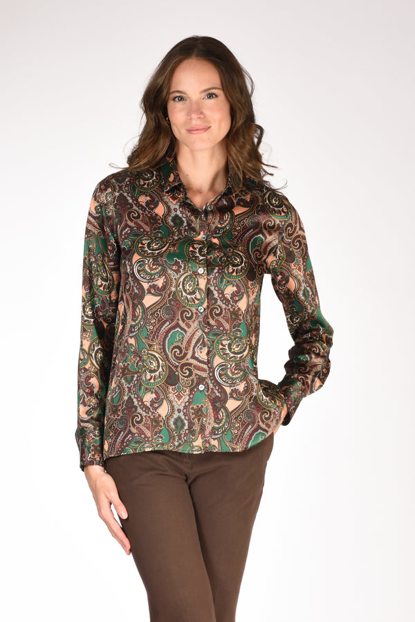 Robert Friedman Camicia Stampata Verde/multicolor Donna
