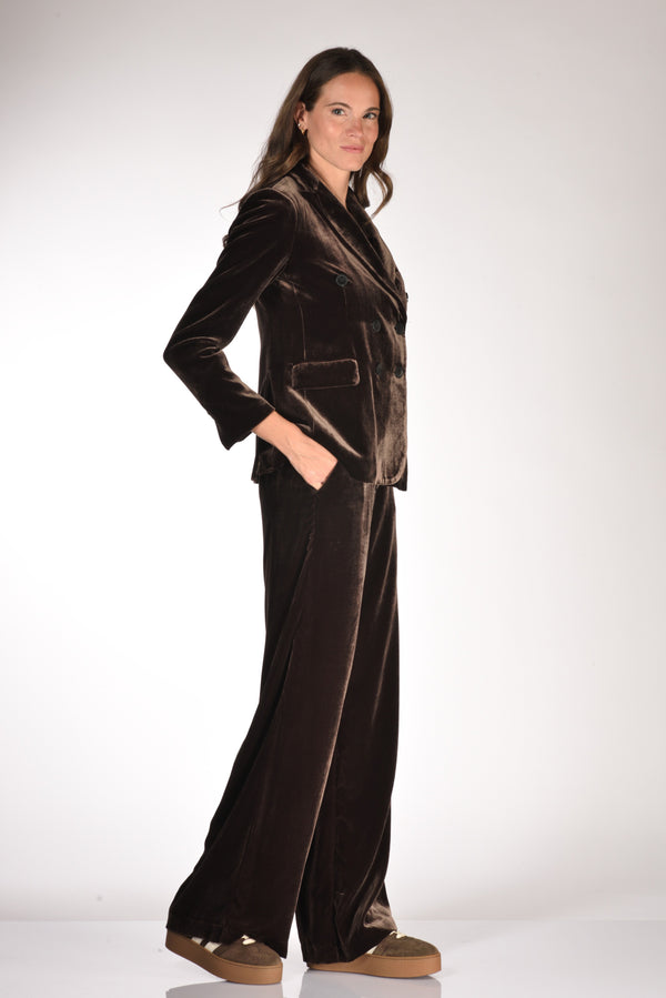 Kiltie Pantalone Andrea Marrone Donna-2