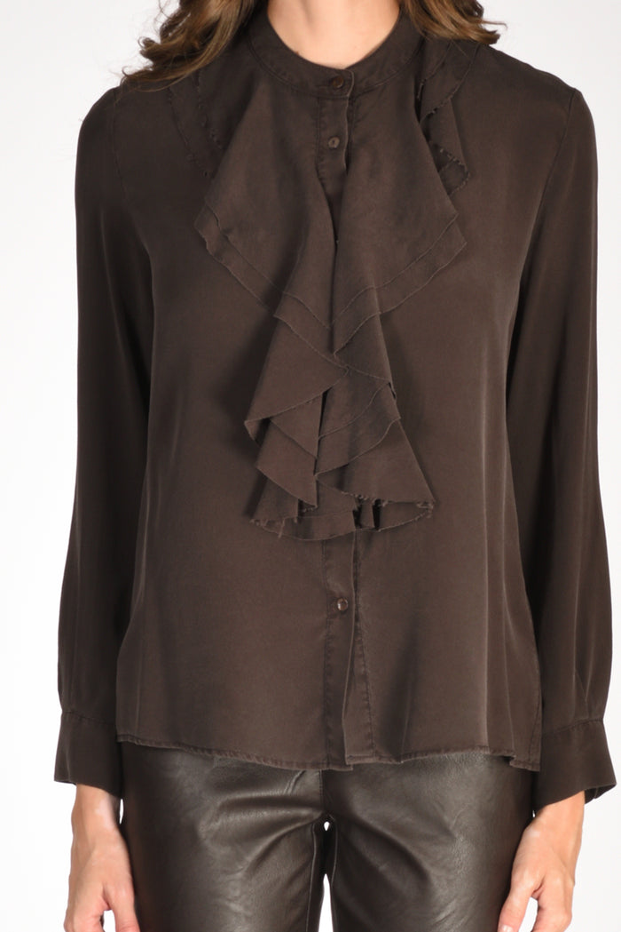 Kiltie Camicia Elysia Marrone Donna - 3