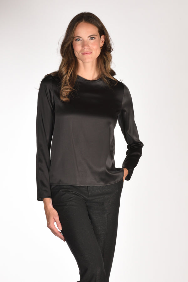 Shirt C Zero Camicia Seta Nero Donna