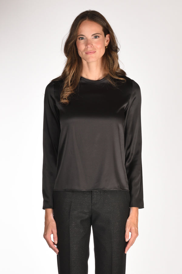 Shirt C Zero Camicia Seta Nero Donna-2