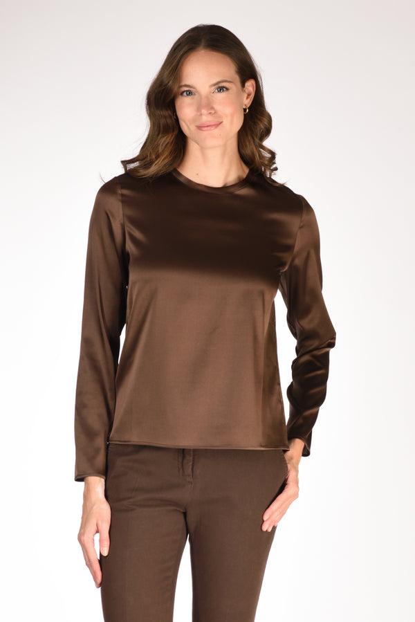 Shirt C Zero Camicia Seta Marrone Donna