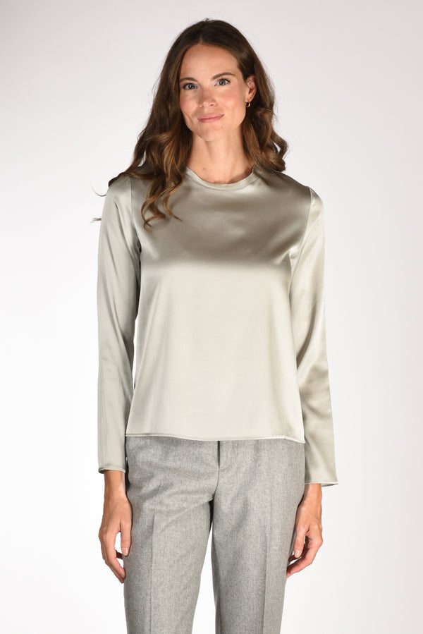 Shirt C Zero Camicia Seta Grigio Chiaro Donna