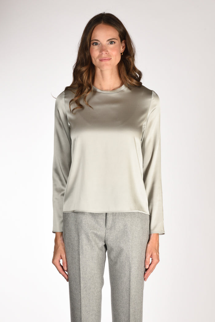 Shirt C Zero Camicia Seta Grigio Chiaro Donna - 2