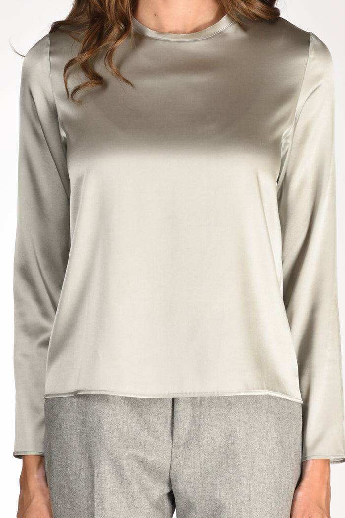 Shirt C Zero Camicia Seta Grigio Chiaro Donna - 3