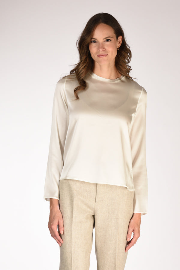 Shirt C Zero Camicia Seta Bianco Latte Donna-2
