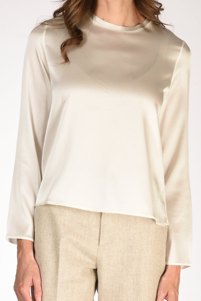 Shirt C Zero Camicia Seta Bianco Latte Donna - 3