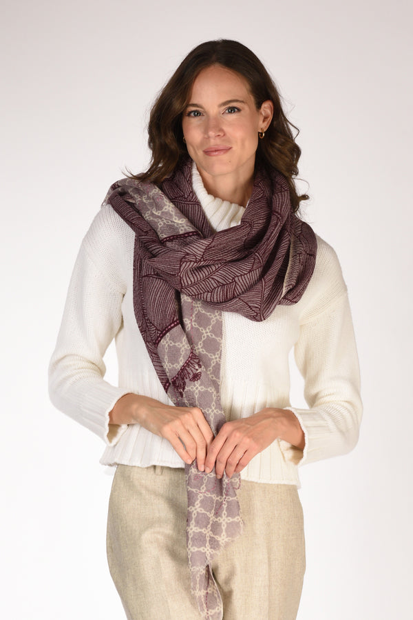 Pyaar Sciarpa Stampata Rosa/bordeaux Donna