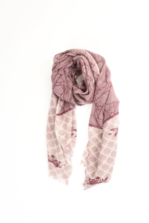 Pyaar Sciarpa Stampata Rosa/bordeaux Donna-2