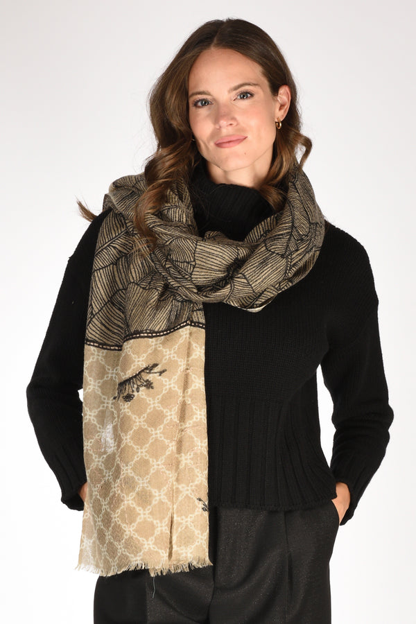 Pyaar Sciarpa Stampata Beige Donna