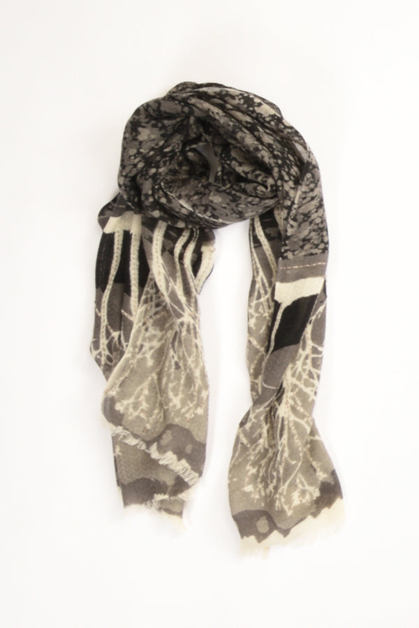 Pyaar Sciarpa Stampata Grigio/beige Donna