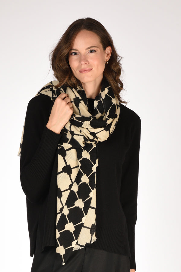 Pyaar Sciarpa Stampata Nero/bianco Donna