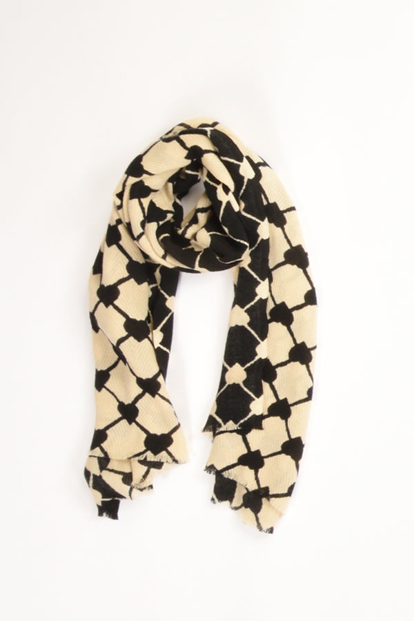 Pyaar Sciarpa Stampata Nero/bianco Donna-2