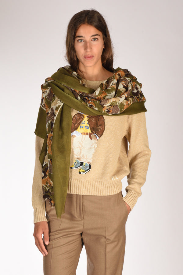 Pyaar Sciarpa Stampata Verde/marrone Donna