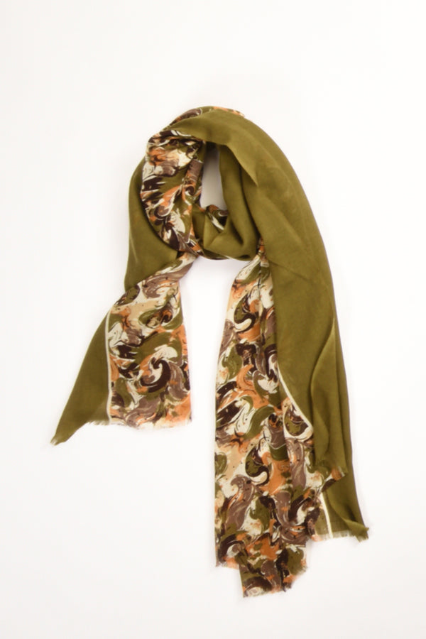 Pyaar Sciarpa Stampata Verde/marrone Donna-2