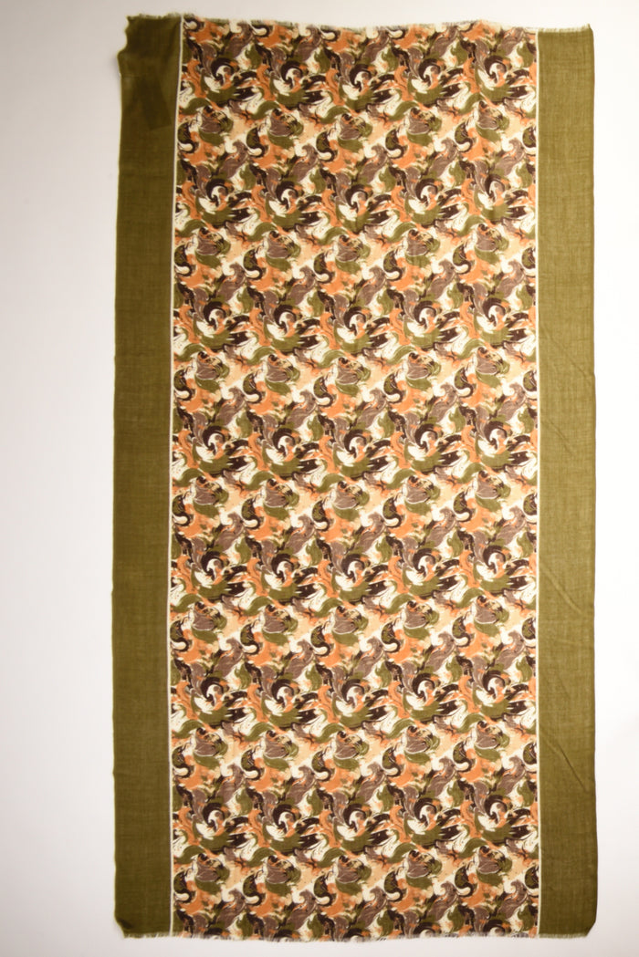 Pyaar Sciarpa Stampata Verde/marrone Donna - 3