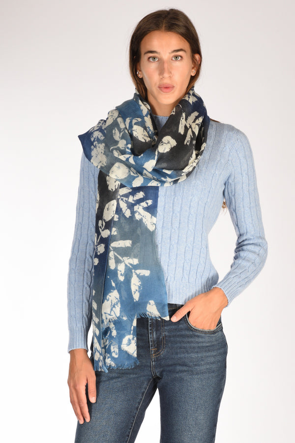 Pyaar Sciarpa Stampata Blu/bianco Donna