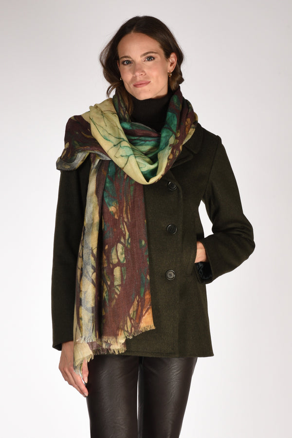 Pyaar Sciarpa Stampata Verde/multicolor Donna