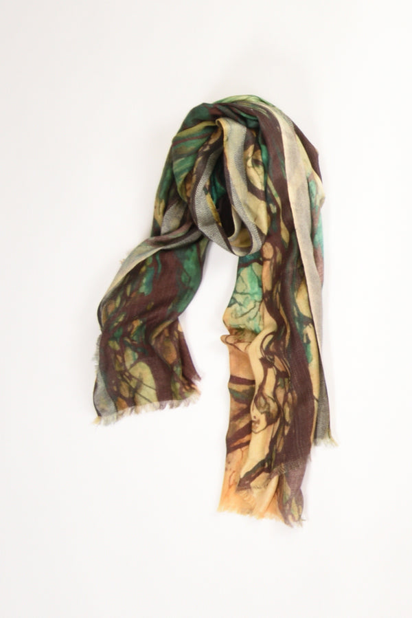 Pyaar Sciarpa Stampata Verde/multicolor Donna-2