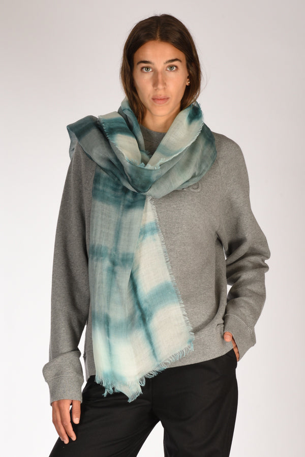 Pyaar Sciarpa Stampata Azzurro/grigio Donna