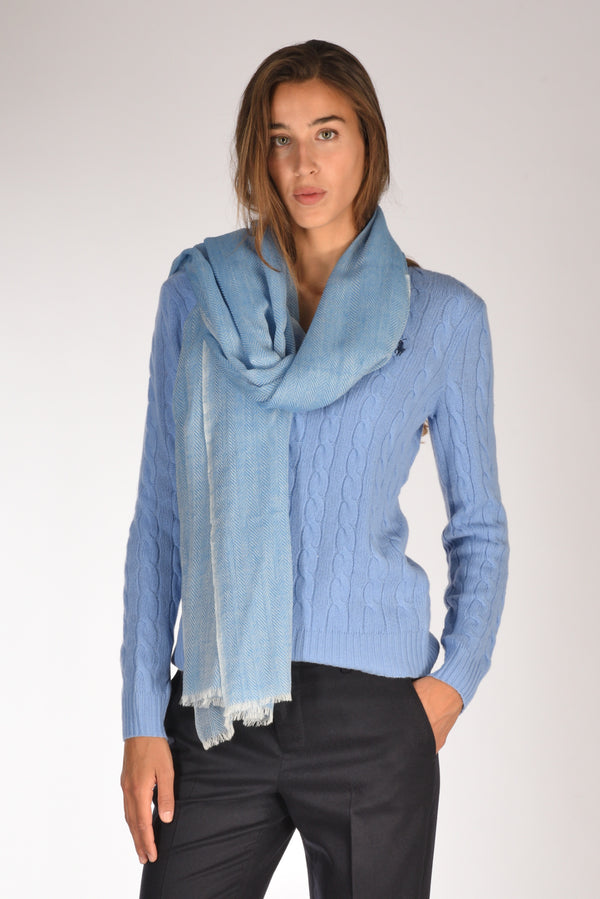 Jaitush Sciarpa Stampata Blu Chiaro Donna
