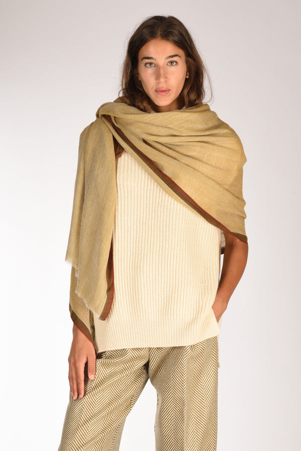 Jaitush Sciarpa Stampata Beige Donna