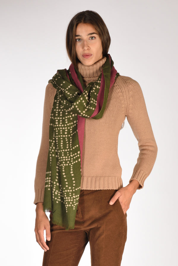 Jaitush Sciarpa Stampata Verde Donna