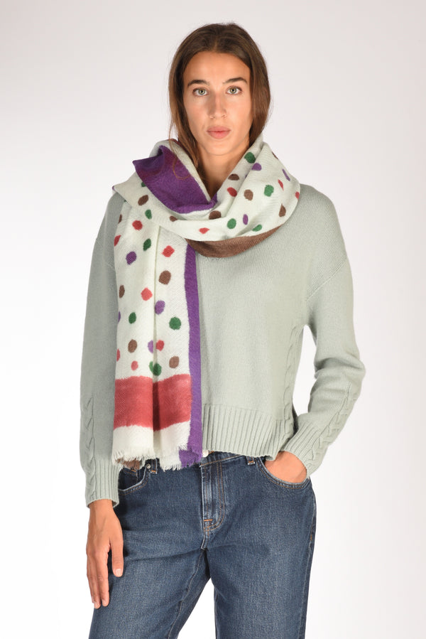Jaitush Sciarpa Stampata Bianco/multicolor Donna